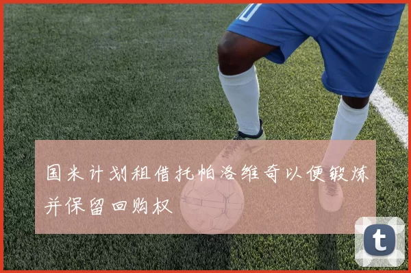 国米计划租借托帕洛维奇以便锻炼并保留回购权